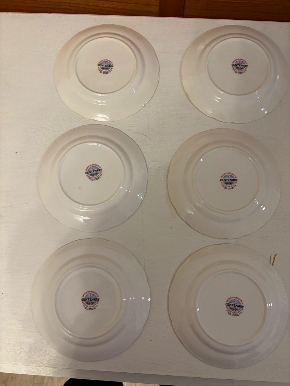Rare 1969 Centenary Dessert China Set of 6 Plates Floral Roses Gold Trim England - Picture 5 of 7